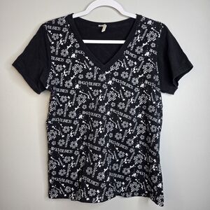 y2k black veil brides vneck tee sz M